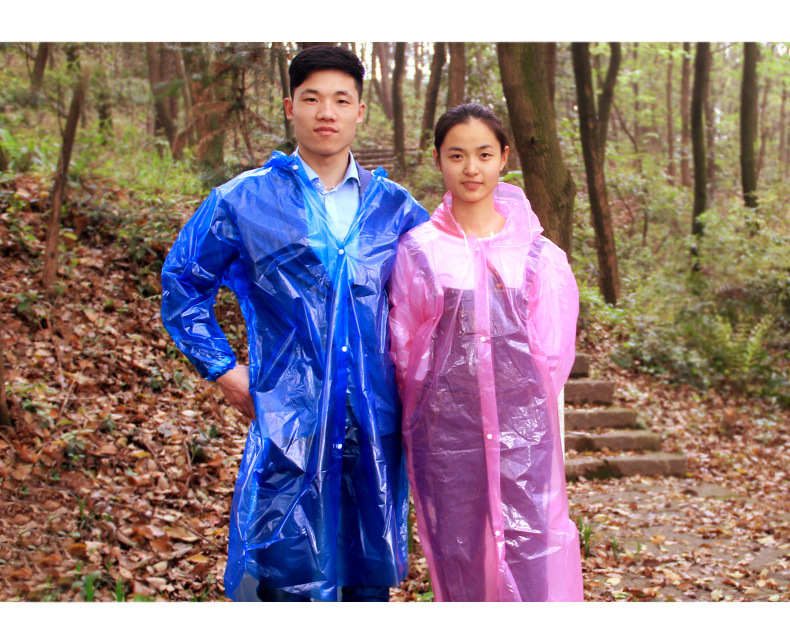 Qiahang Wholesale Button Extra Thick 6 Silk Disposable Raincoat Transparent Travel Mountaineering Cycling Thickened Poncho Raincoat