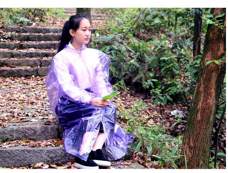 Qiahang Wholesale Button Extra Thick 6 Silk Disposable Raincoat Transparent Travel Mountaineering Cycling Thickened Poncho Raincoat