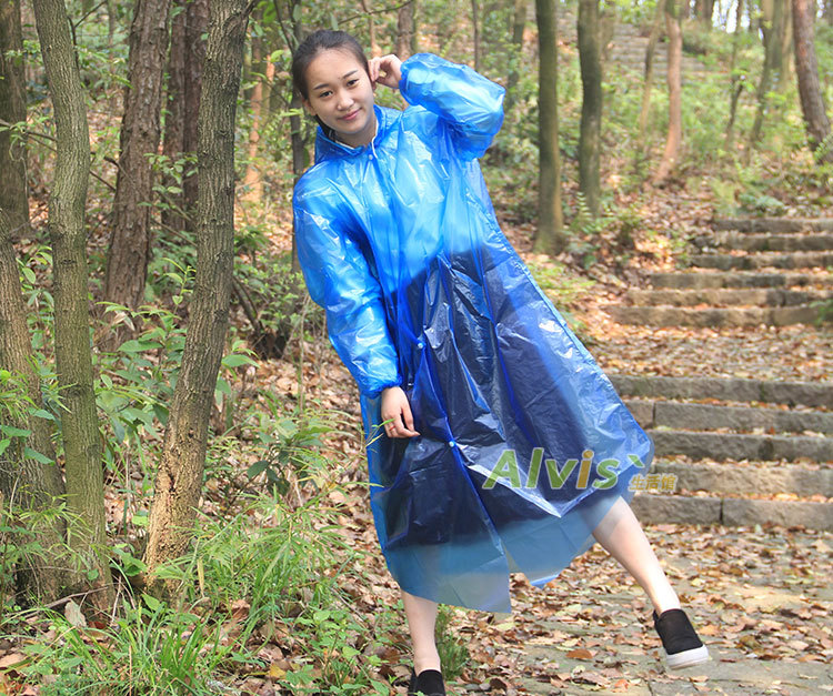 Qiahang Wholesale Button Extra Thick 6 Silk Disposable Raincoat Transparent Travel Mountaineering Cycling Thickened Poncho Raincoat