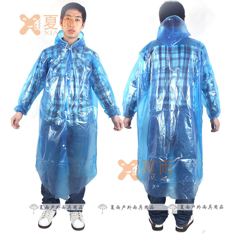Qiahang Wholesale Button Extra Thick 6 Silk Disposable Raincoat Transparent Travel Mountaineering Cycling Thickened Poncho Raincoat