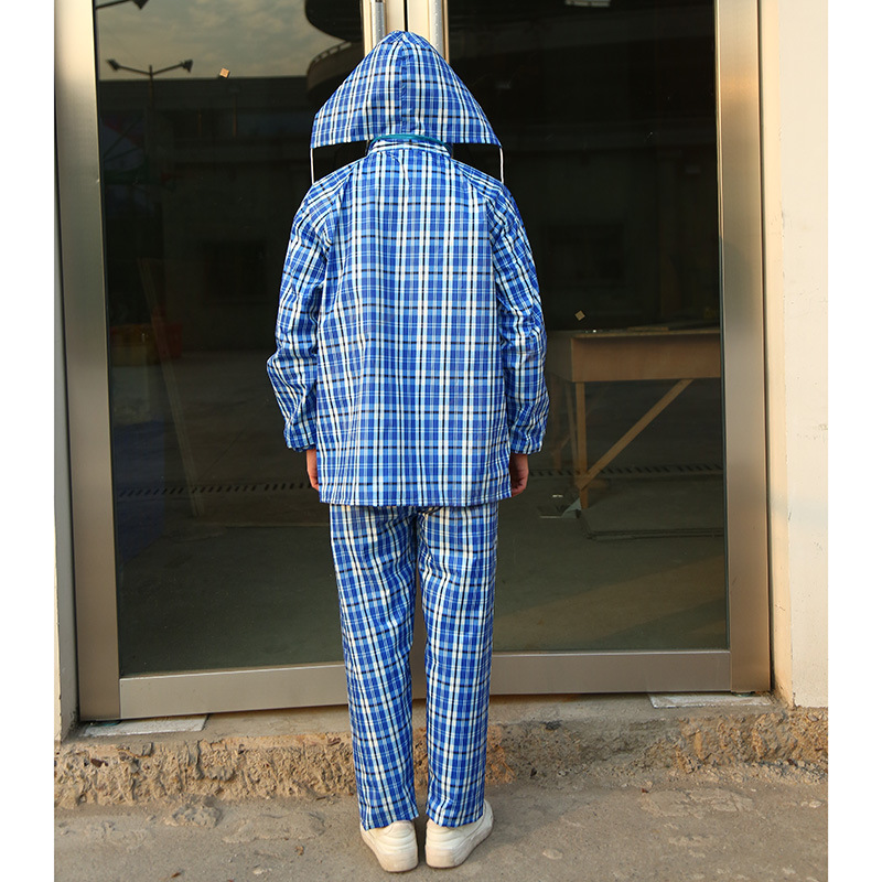 Foreign trade creative new products adult rainwear striped plaid raincoat fashion waterproof suit manufacturers wholesale