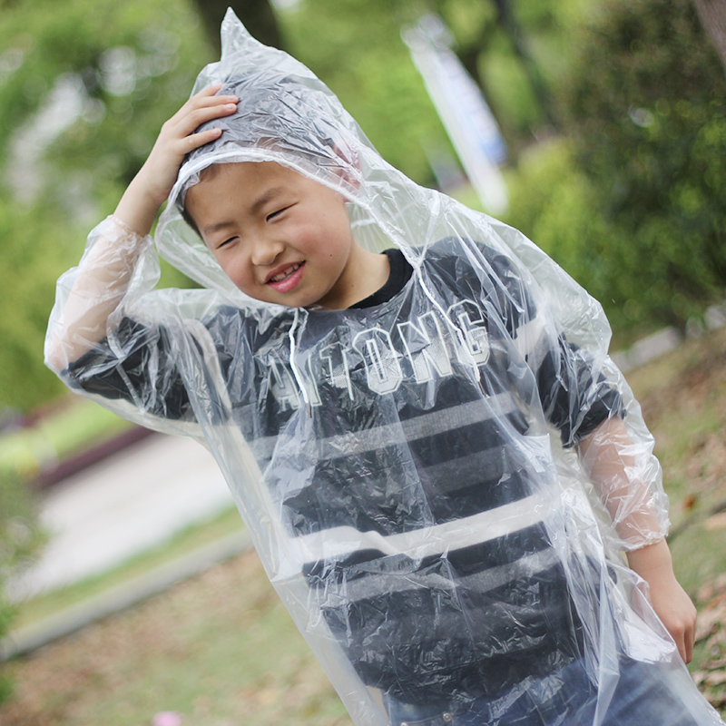 Disposable Raincoat Thickened Children&#039;s Poncho Women&#039;s Transparent Portable Outdoor One-Piece Protective Waterproof Rain-Proof Clothes Adult