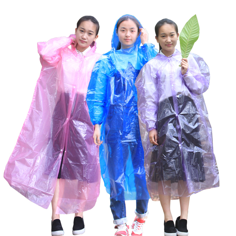 Raincoat Jacket Unisex Thickened Transparent Adult Portable Waterproof Raincoat Outdoor One-Piece Protective Disposable Poncho