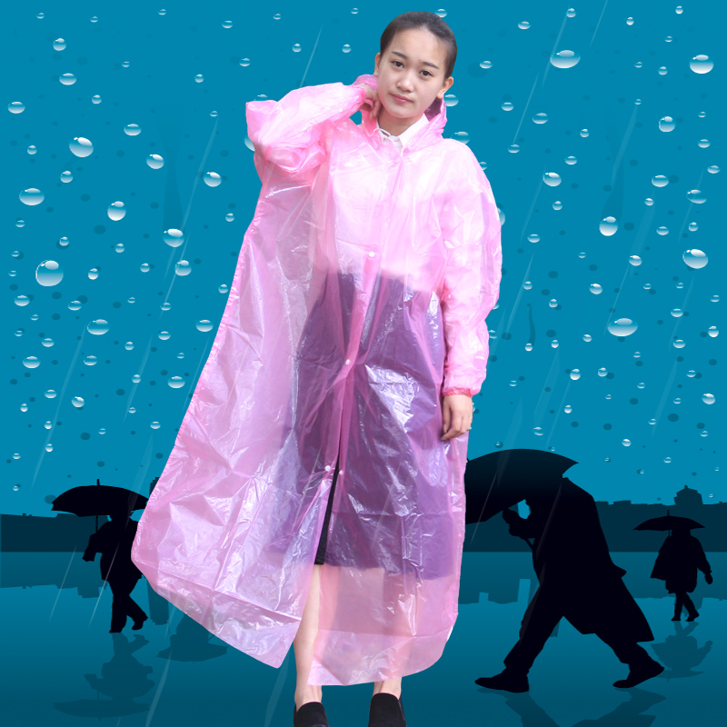 Raincoat Jacket Unisex Thickened Transparent Adult Portable Waterproof Raincoat Outdoor One-Piece Protective Disposable Poncho