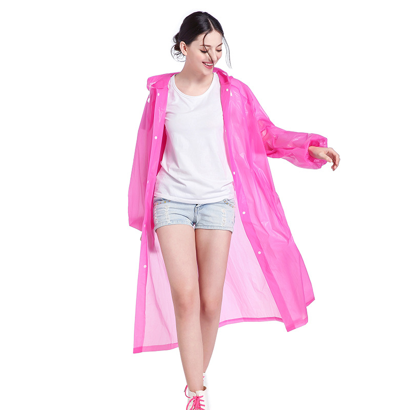 EVA Raincoat Manufacturer 2021 New Non-Disposable Eva PEVA Raincoat Travel Outdoor Lightweight Poncho Wholesale