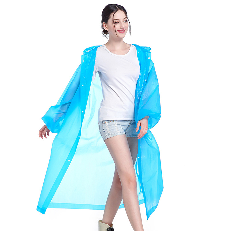 EVA Raincoat Manufacturer 2021 New Non-Disposable Eva PEVA Raincoat Travel Outdoor Lightweight Poncho Wholesale