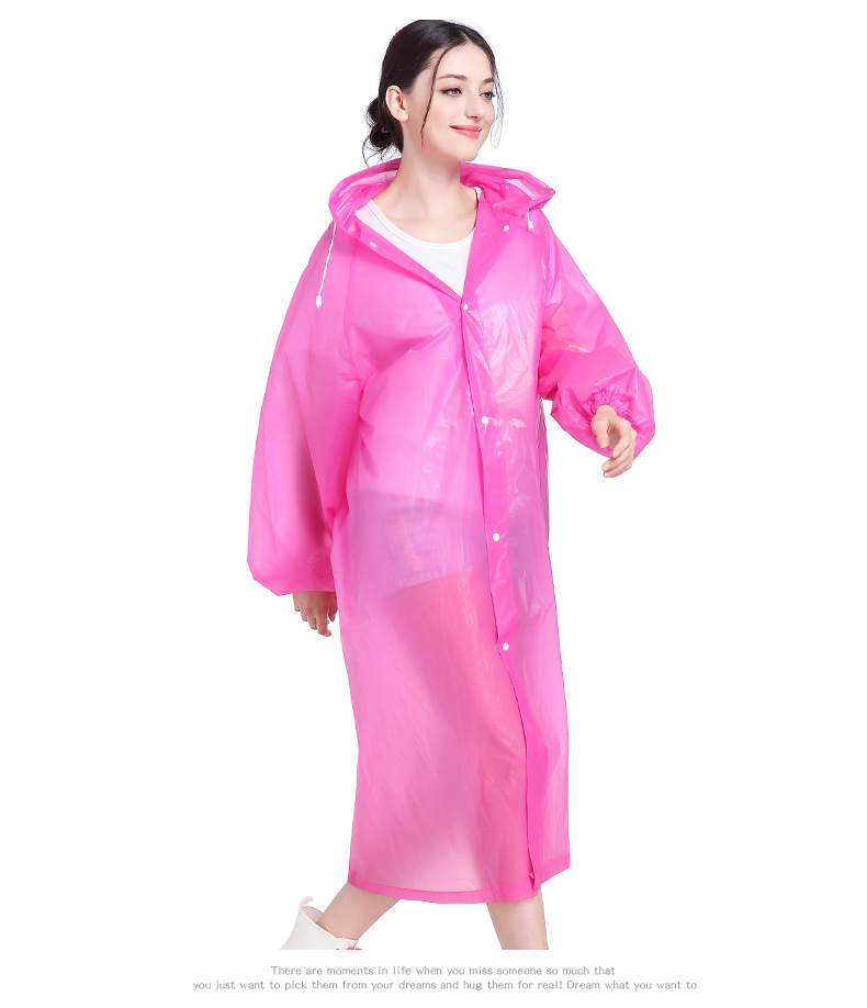 EVA Raincoat Manufacturer 2021 New Non-Disposable Eva PEVA Raincoat Travel Outdoor Lightweight Poncho Wholesale