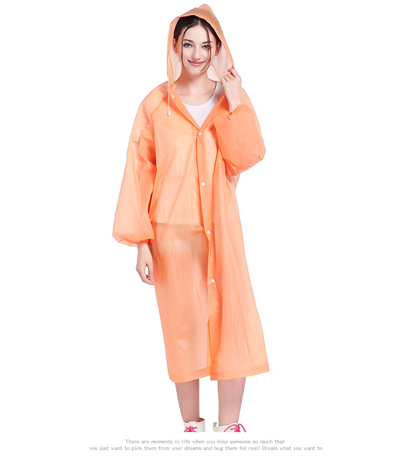 EVA Raincoat Manufacturer 2021 New Non-Disposable Eva PEVA Raincoat Travel Outdoor Lightweight Poncho Wholesale