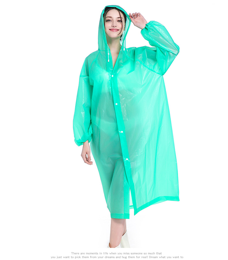 EVA Raincoat Manufacturer 2021 New Non-Disposable Eva PEVA Raincoat Travel Outdoor Lightweight Poncho Wholesale