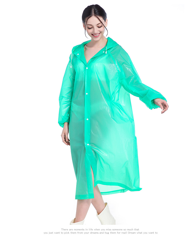 EVA Raincoat Manufacturer 2021 New Non-Disposable Eva PEVA Raincoat Travel Outdoor Lightweight Poncho Wholesale