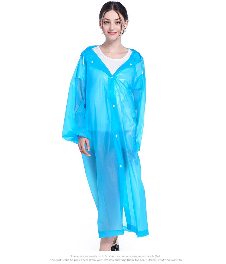 EVA Raincoat Manufacturer 2021 New Non-Disposable Eva PEVA Raincoat Travel Outdoor Lightweight Poncho Wholesale