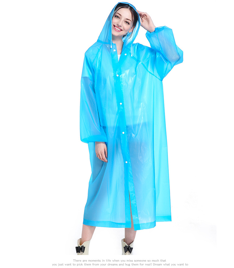 EVA Raincoat Manufacturer 2021 New Non-Disposable Eva PEVA Raincoat Travel Outdoor Lightweight Poncho Wholesale