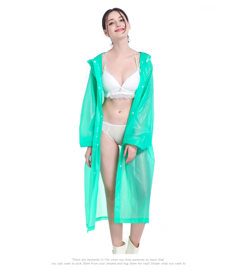EVA Raincoat Manufacturer 2021 New Non-Disposable Eva PEVA Raincoat Travel Outdoor Lightweight Poncho Wholesale