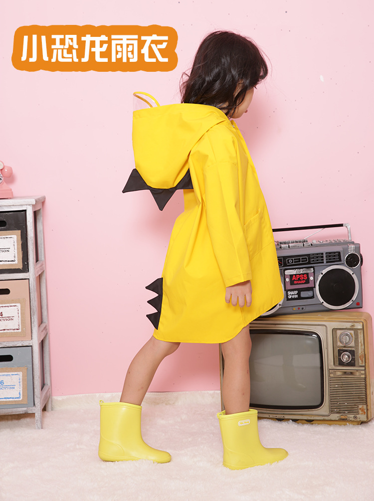 Little Dinosaur Children Raincoat Girls and Boys Kindergarten Baby 0-1-3 Grade Children Children 2-9 Years Old Poncho Thick