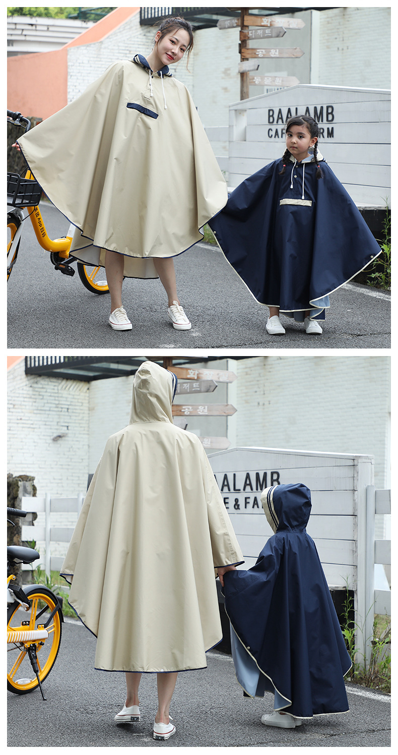 Children's Cloak Bicycle Raincoat Female Adult Fashion Hiking Backpack Mountain Climbing Biking Waterproof Windbreaker Poncho Coat