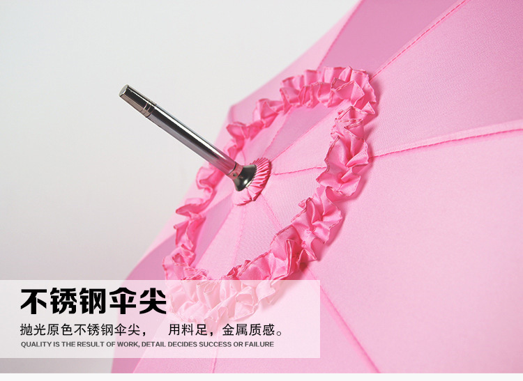  Wedding Rain Umbrella Long Handle Bright Red Bridal Umbrella Cute Lace Princess Lace Umbrella One Product Dropshipping