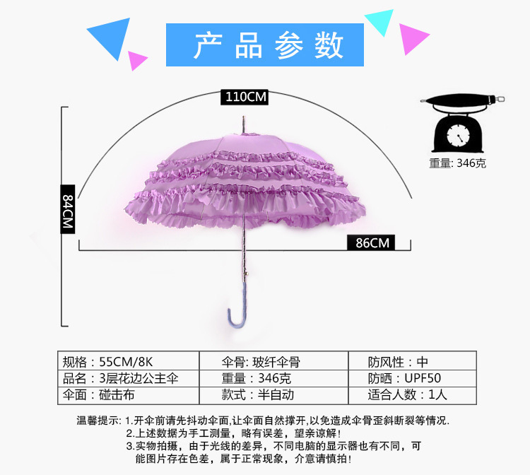  Wedding Rain Umbrella Long Handle Bright Red Bridal Umbrella Cute Lace Princess Lace Umbrella One Product Dropshipping