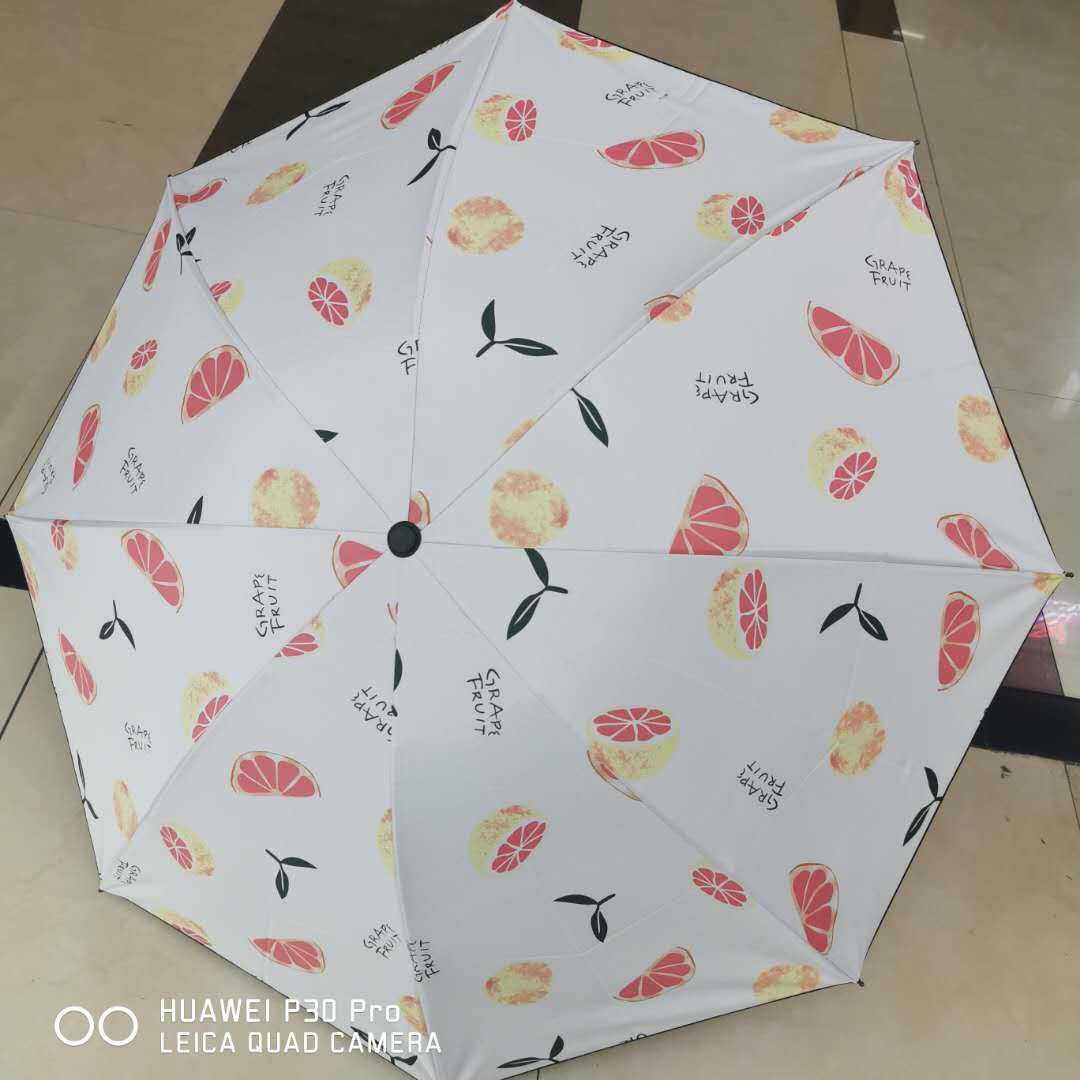Umbrella Anti-DDoS Umbrella Manual Triple Folding Umbrella Printing Umbrella Black Rubber Umbrella Customized Advertising Umbrella Rain Or Shine Dual-Use Umbrella Direct Sales