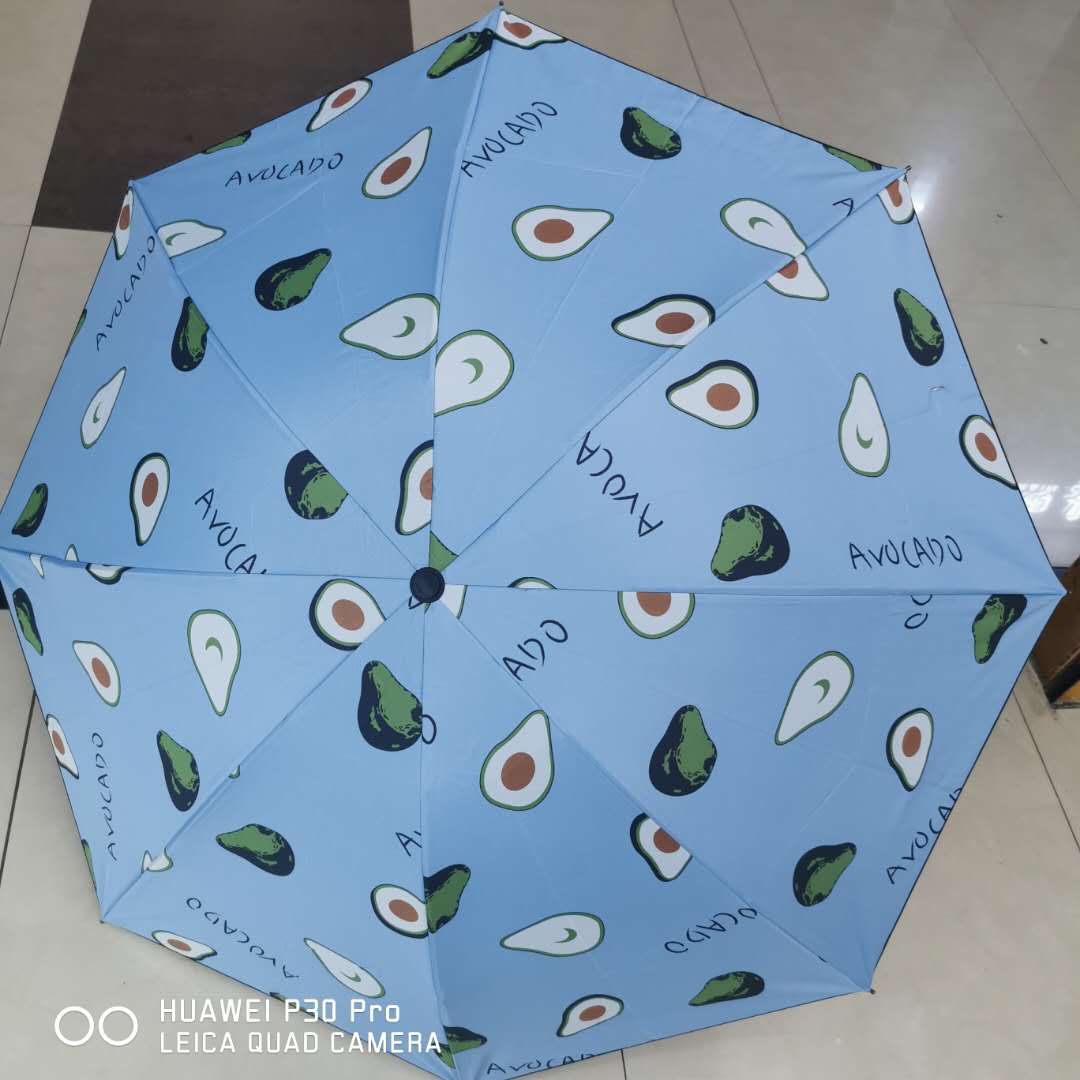 Umbrella Anti-DDoS Umbrella Manual Triple Folding Umbrella Printing Umbrella Black Rubber Umbrella Customized Advertising Umbrella Rain Or Shine Dual-Use Umbrella Direct Sales