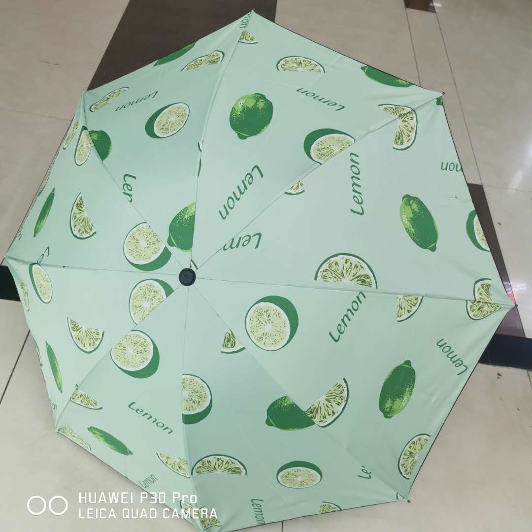 Umbrella Anti-DDoS Umbrella Manual Triple Folding Umbrella Printing Umbrella Black Rubber Umbrella Customized Advertising Umbrella Rain Or Shine Dual-Use Umbrella Direct Sales