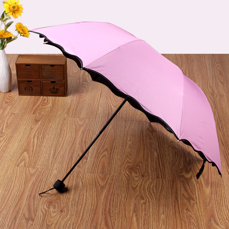 Factory Wholesale Creative Vinyl Water Blossom Umbrella Three Folding Sunny Umbrella Custom Logo Gift Advertising Factory Wholesale Creative Vinyl Water Blossom Umbrella Three Folding Sunny Umbrella Custom Logo Gift Advertising
