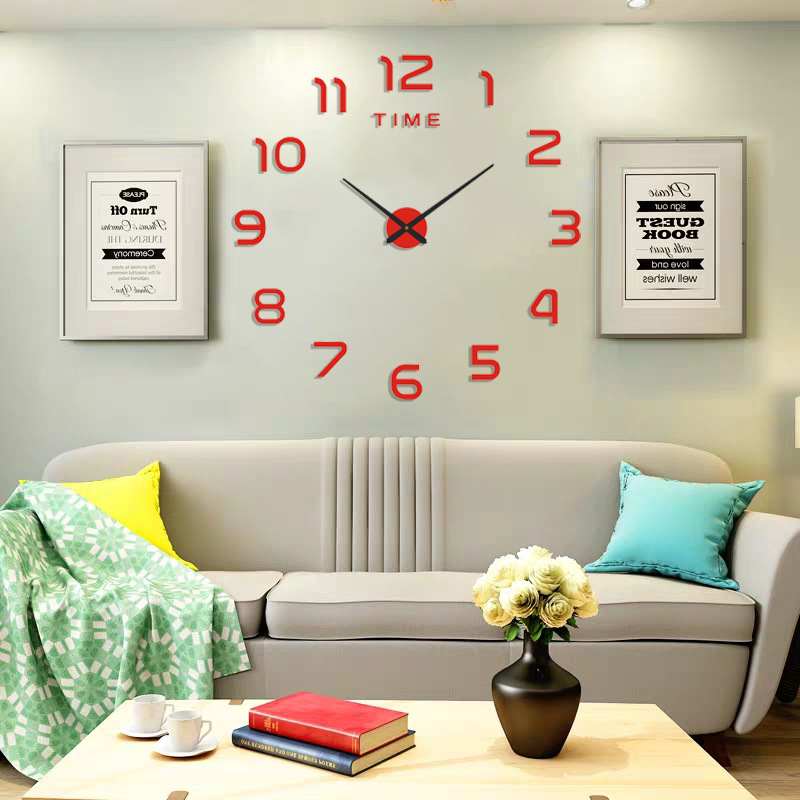 Creative Simple Large Size Digital Wall Clock Acrylic 3D Wall Clock European Living Room Wall Sticker Clock DIY Wall Clocks Creative Simple Large Size Digital Wall Clock Acrylic 3D Wall Clock European Living Room Wall Sticker Clock DIY Wall Clocks