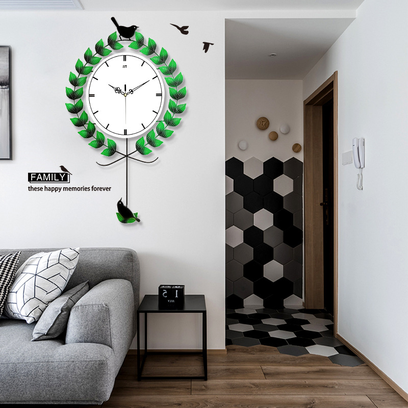 Personality Creative Clocks Fashion Simple Living Room Wall Clock Pastoral Style Home Pocket Watch Bedroom Decoration Mute Quartz Clock
