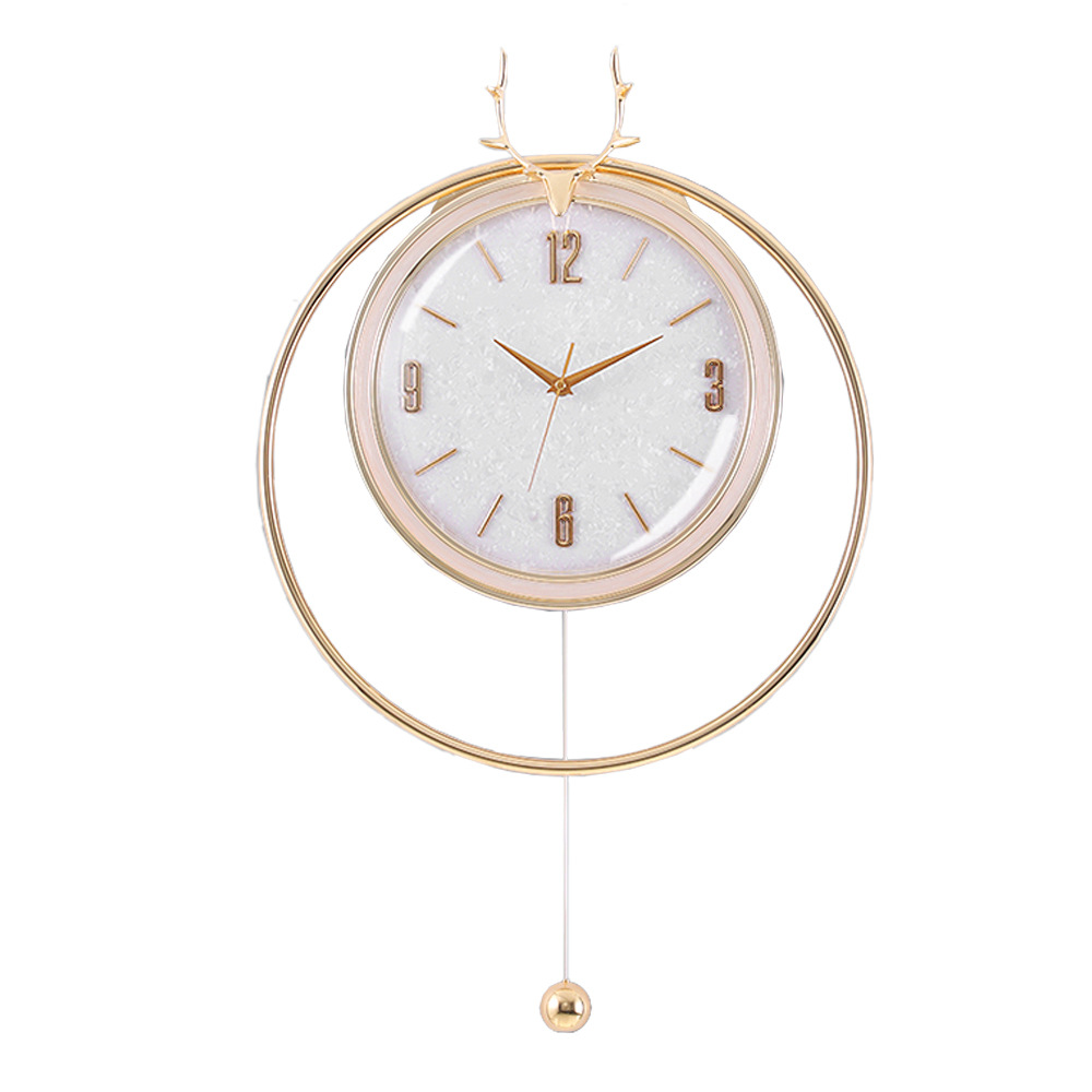 Affordable Luxury Fashion Creative Clocks Modern Wrought Iron Simple Noiseless Hanging Clock European Household Living Room Decorative Pointer Clock