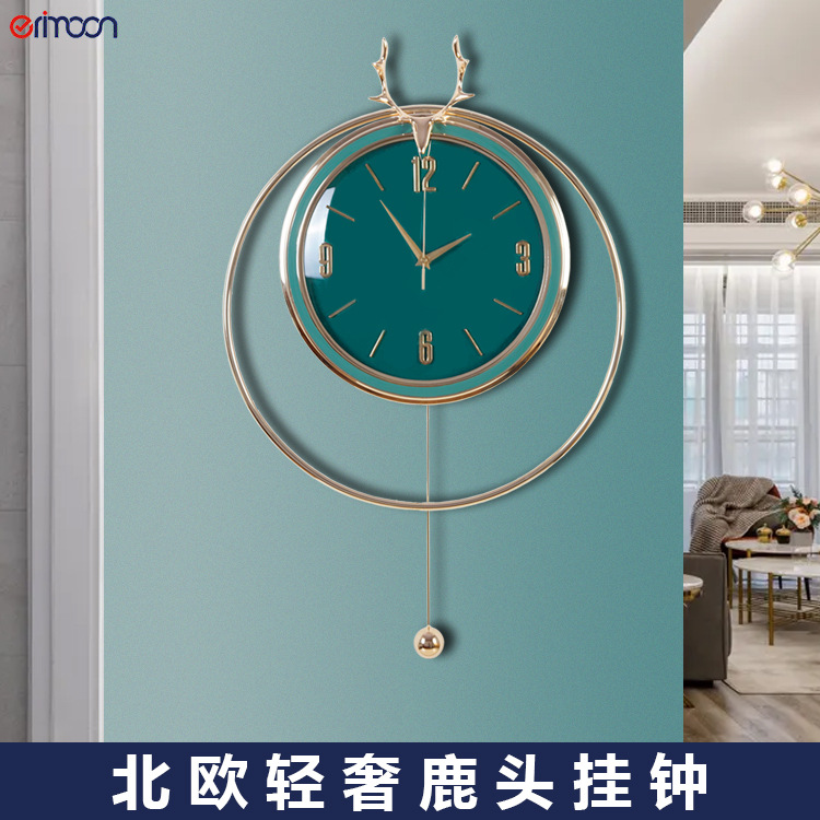 Affordable Luxury Fashion Creative Clocks Modern Wrought Iron Simple Noiseless Hanging Clock European Household Living Room Decorative Pointer Clock