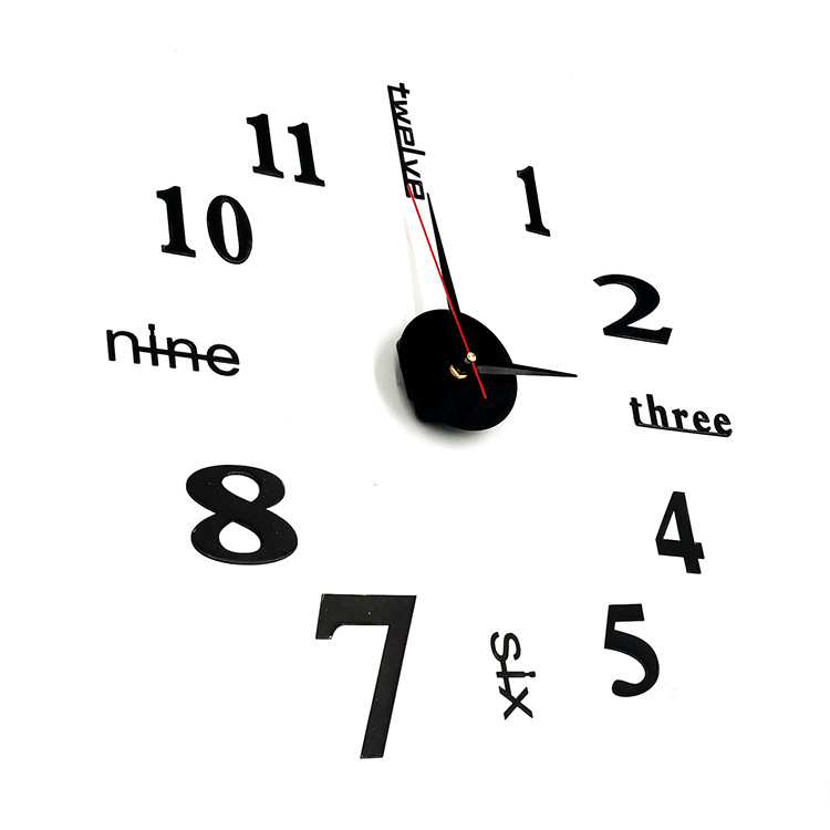 Creative Clocks DIY Wall Clock European Style Clock European Style Wall Clock Wall Sticker Decorative Wall Clock Acrylic 3D Digital Wall Clock