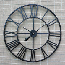 Clocks Retro Living Room Iron Wall Clock Nordic Decoration Clock round Roman Mute Clock Factory Wholesale