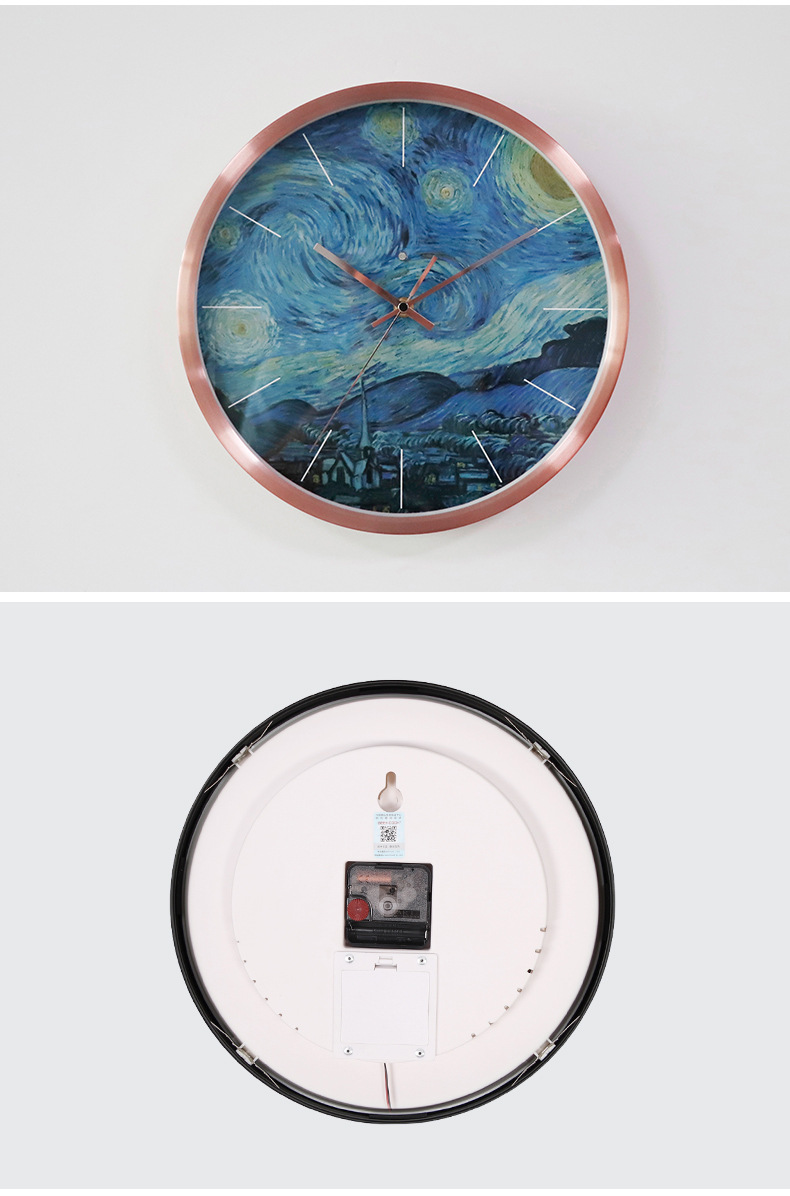 Clocks LED Light Luminous Wall Clock Van Gogh Starry Night Decorative Wall Clock Small Night Lamp Clock Clocks LED Light Luminous Wall Clock Van Gogh Starry Night Decorative Wall Clock Small Night Lamp Clock