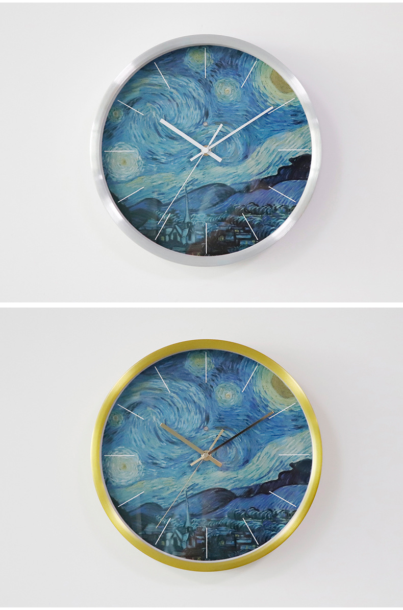 Clocks LED Light Luminous Wall Clock Van Gogh Starry Night Decorative Wall Clock Small Night Lamp Clock Clocks LED Light Luminous Wall Clock Van Gogh Starry Night Decorative Wall Clock Small Night Lamp Clock