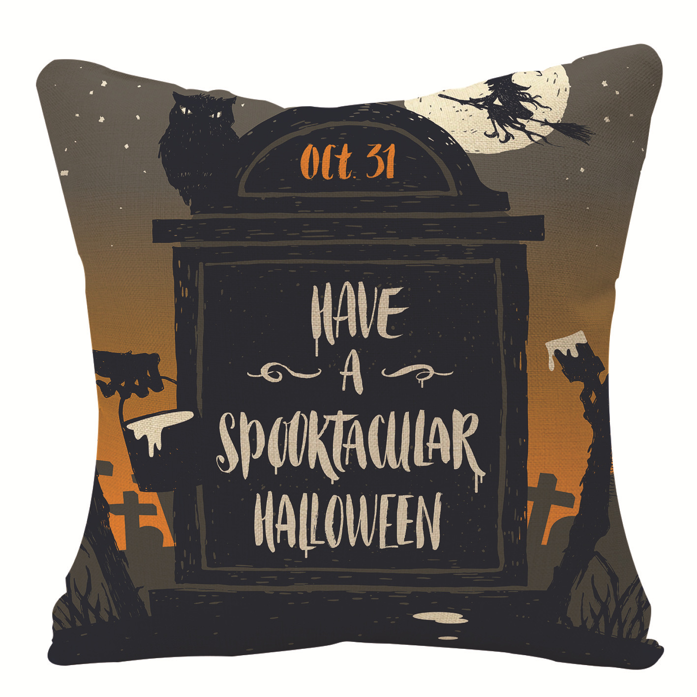 Cross-Border New Arrival Halloween Linen Pillow Cover Pumpkin Pillow Cushion Holiday Decoration Sofa Cushion Cover Wholesale