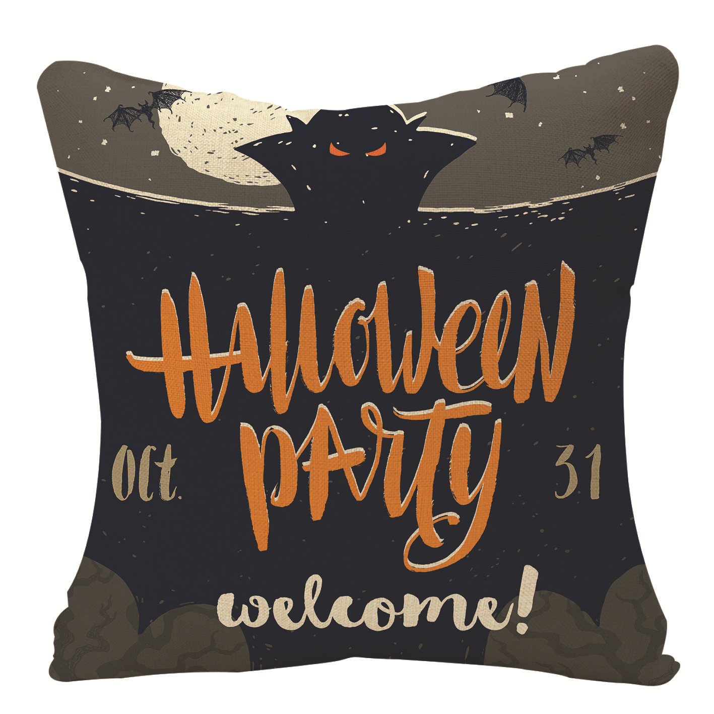 Cross-Border New Arrival Halloween Linen Pillow Cover Pumpkin Pillow Cushion Holiday Decoration Sofa Cushion Cover Wholesale