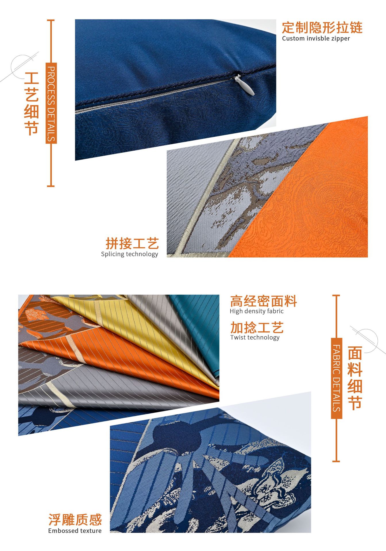 Factory Direct Supply High-End Stitching High-Precision Jacquard Pillow Home Soft Decoration Hall Sofa Cushion Pillow Case