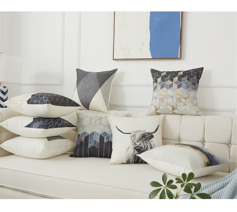 Cross-Border Nordic Sofa Cushion Modern Cotton and Linen Yellow Pillow Cover Office Lumbar Cushion Bedroom Bedside Cushion Cross-Border Nordic Sofa Cushion Modern Cotton and Linen Yellow Pillow Cover Office Lumbar Cushion Bedroom Bedside Cushion