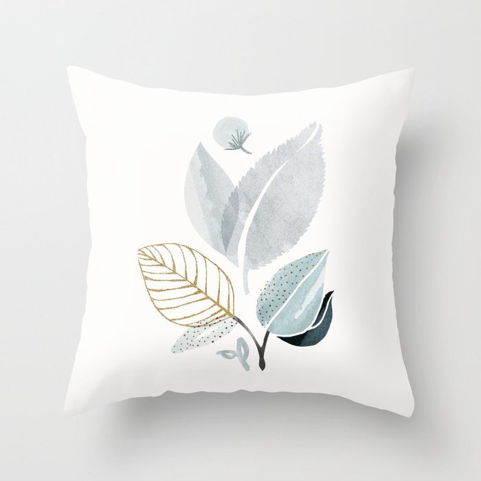 Pillow Removable and Washable Fashion Flower and Leaf Double-Sided Pattern Short Plush Square Cushion Sofa Cushion Cover Car Waist Pillow
