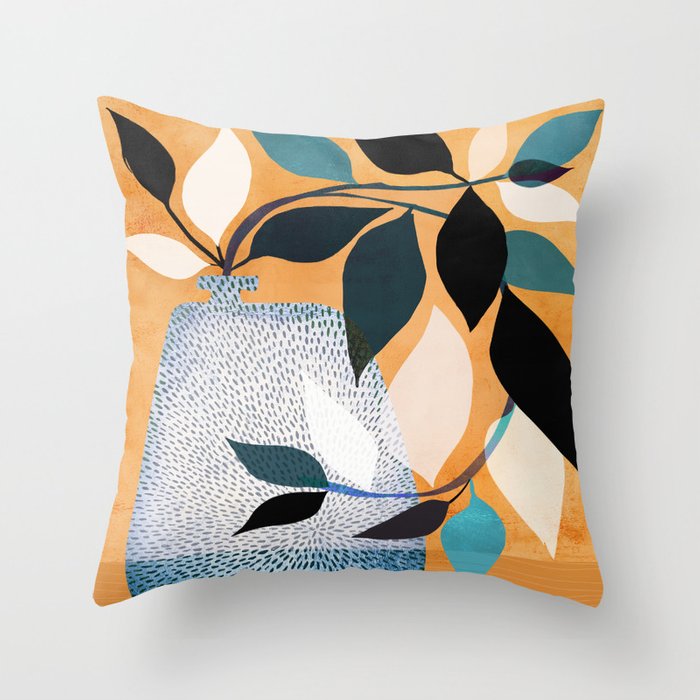 Pillow Removable and Washable Fashion Flower and Leaf Double-Sided Pattern Short Plush Square Cushion Sofa Cushion Cover Car Waist Pillow