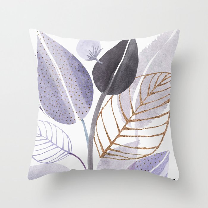 Pillow Removable and Washable Fashion Flower and Leaf Double-Sided Pattern Short Plush Square Cushion Sofa Cushion Cover Car Waist Pillow