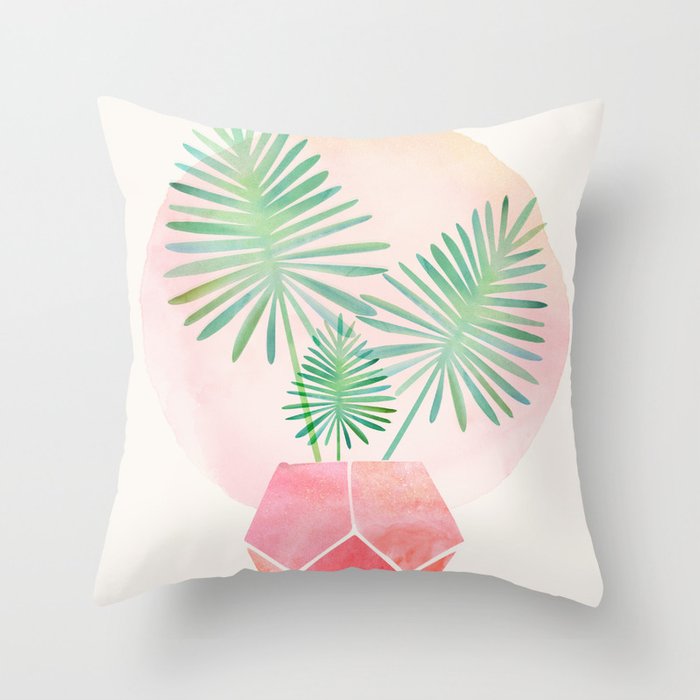 Pillow Removable and Washable Fashion Flower and Leaf Double-Sided Pattern Short Plush Square Cushion Sofa Cushion Cover Car Waist Pillow