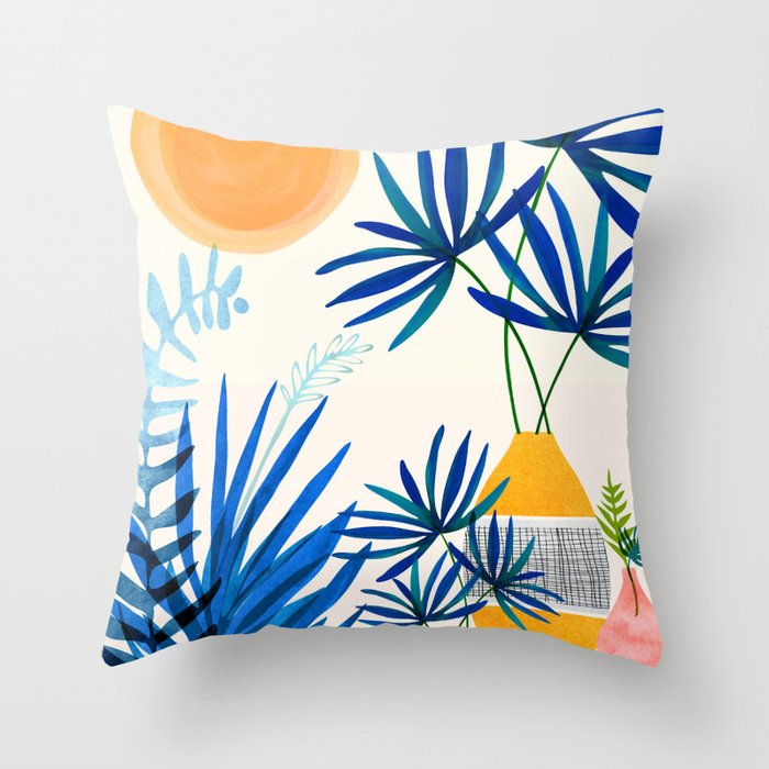 Pillow Removable and Washable Fashion Flower and Leaf Double-Sided Pattern Short Plush Square Cushion Sofa Cushion Cover Car Waist Pillow