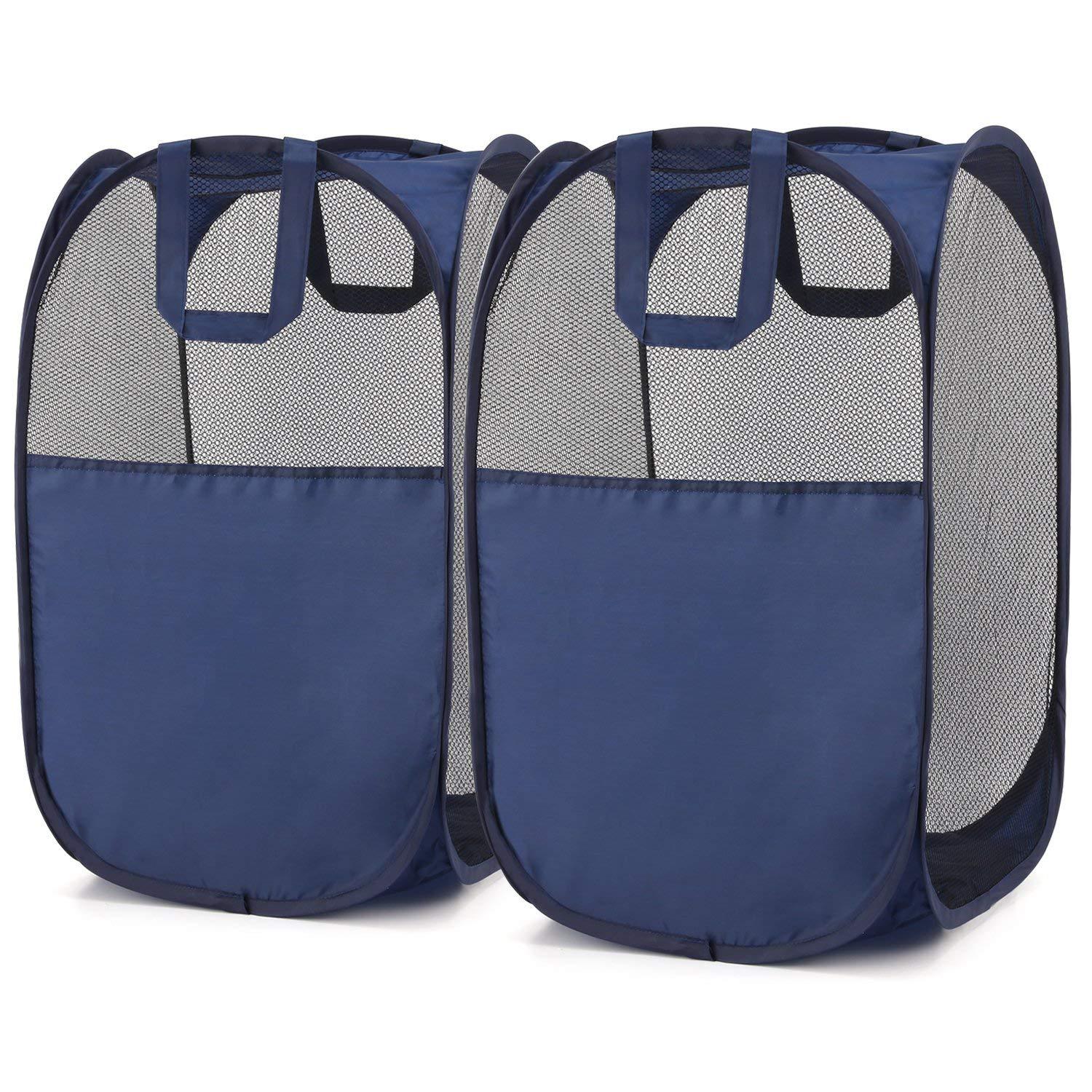 Factory Direct Sales Clothes Storage Basket Grid Portable Clothing Laundry Basket Foldable Hotel Large Dirty Clothes Basket Spot