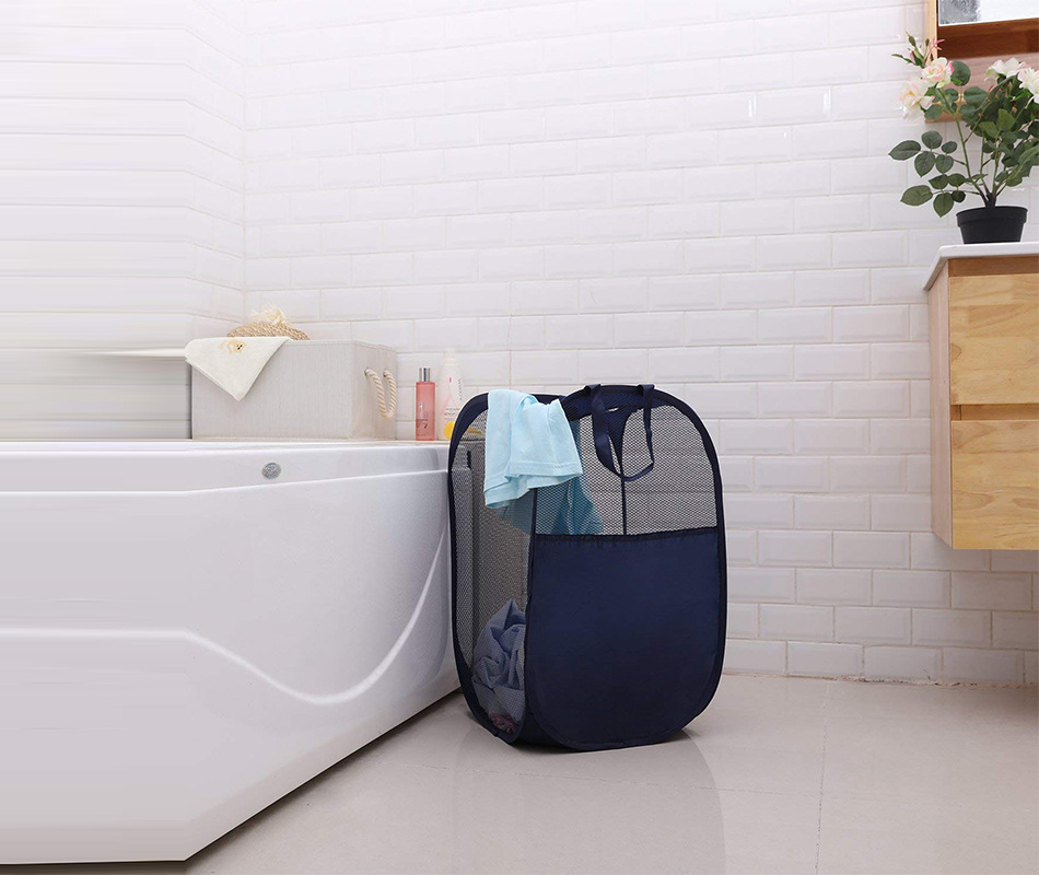 Factory Direct Sales Clothes Storage Basket Grid Portable Clothing Laundry Basket Foldable Hotel Large Dirty Clothes Basket Spot Factory Direct Sales Clothes Storage Basket Grid Portable Clothing Laundry Basket Foldable Hotel Large Dirty Clothes Basket Spot