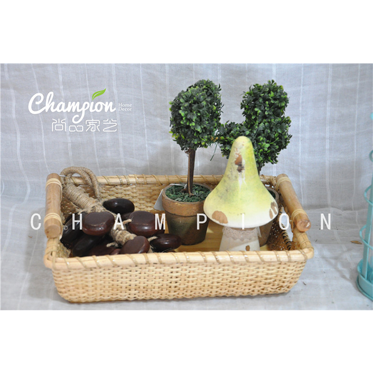Shangpin jiayi pure hand knitting high - end customized rattan woven laundry basket kitchen cabinet storage handicraft lamp boat basket