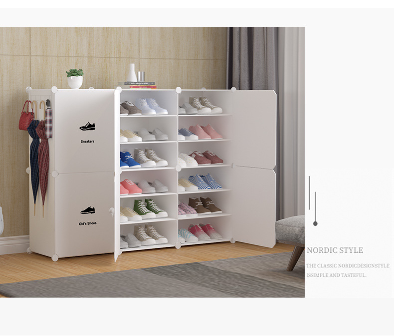 Simple Dustproof Shoe Cabinet Household College Student Dormitory Multi-Layer Plastic Shoe Rack Large Capacity Storage Fantastic Doorway Shoe Rack