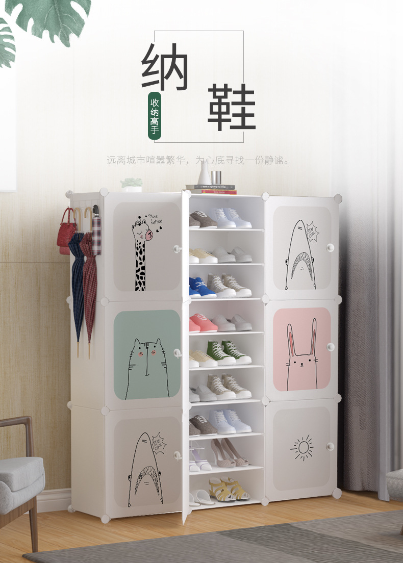 Shoe Rack Multi-Layer Dust-Proof Dormitory Simple Door Home Storage Rack Space-Saving Economical Assembled Shoe Cabinet Storage