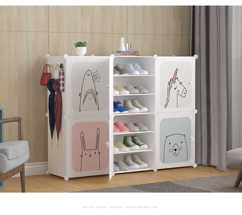 Shoe Rack Multi-Layer Dust-Proof Dormitory Simple Door Home Storage Rack Space-Saving Economical Assembled Shoe Cabinet Storage