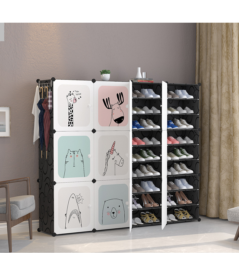Shoe Rack Multi-Layer Dust-Proof Dormitory Simple Door Home Storage Rack Space-Saving Economical Assembled Shoe Cabinet Storage