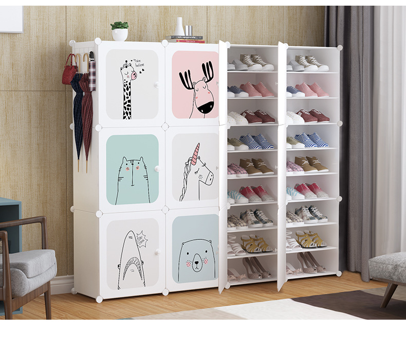 Shoe Rack Multi-Layer Dust-Proof Dormitory Simple Door Home Storage Rack Space-Saving Economical Assembled Shoe Cabinet Storage
